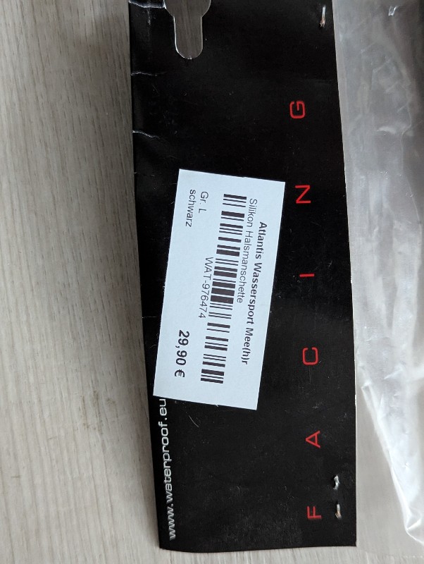 Miscellaneous Waterproof Silicone Neck Cuff Black Size L