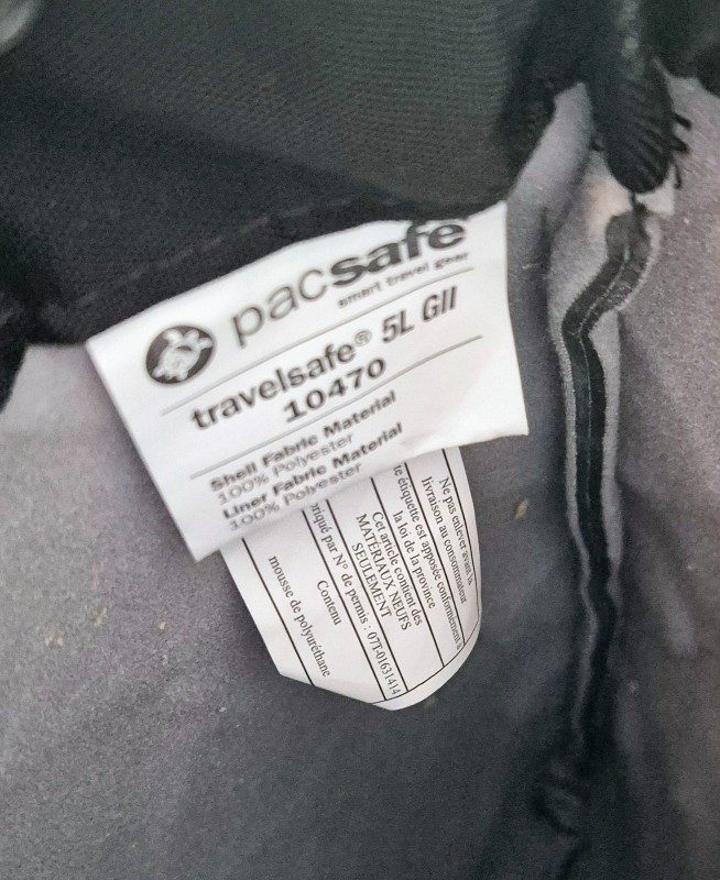 Verschiedenes NEUER Pacsafe Travelsafe 5L GII Diebstahlschutz Reisesafe mobiler Safe Tresor zum Mitnehmen TSA-Schloß