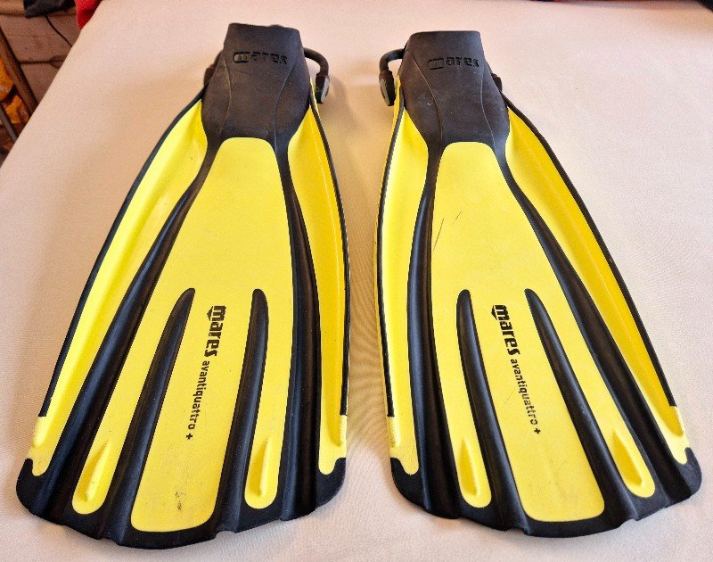 Basic Equipment Mares Avanti Quattro + Scuba Diving & Snorkel Fins in size XL, with Mares bungee straps