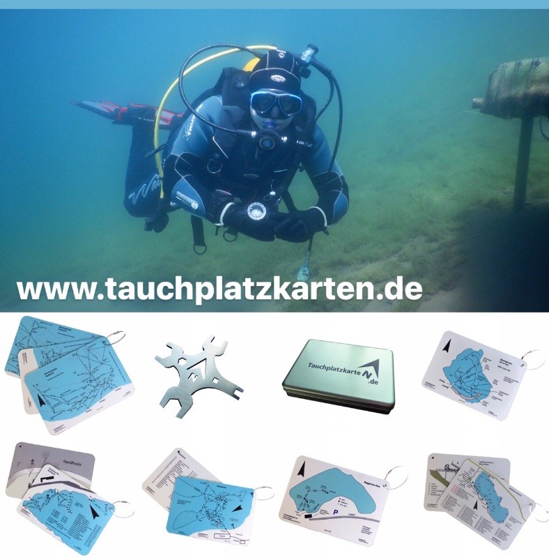 Tauchausrüstung Tauchplatzkarten und Zubehör 