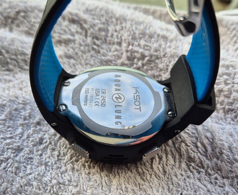 Tauchcomputer/Uhr 2x SEHR GUTE Aqualung i450T Tauchcomputer / Taucheruhren (1x Blau / Schwarz & 1x Weiß) NITROX, KOMPASS, LUFTINTEGRATION / AI, MIT oder OHNE Sender, DiverLog Software Übertragungskabel, volle Batterien