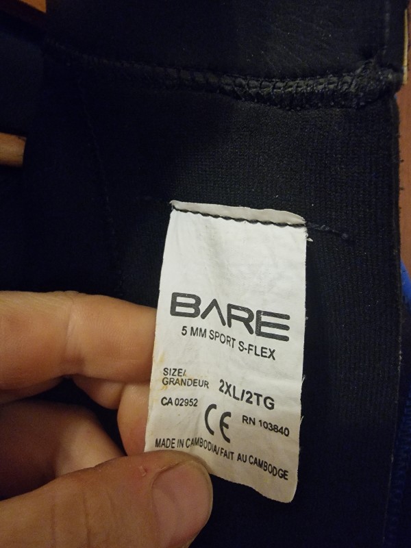 Tauchanzug Bare Herrentauchanzug 5.0 mm Größe XXL 90 €