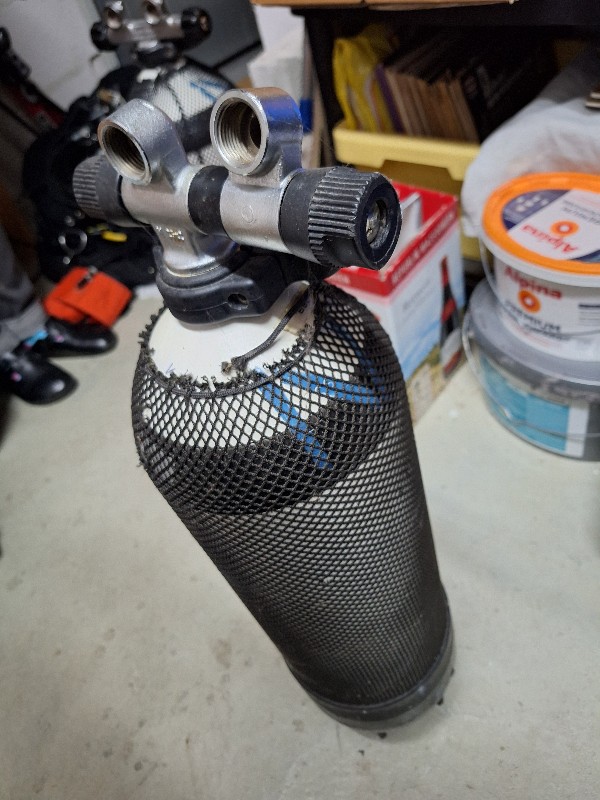 Tauchflasche/Blei 12l-Stahlflasche mit Doppelanschluss 