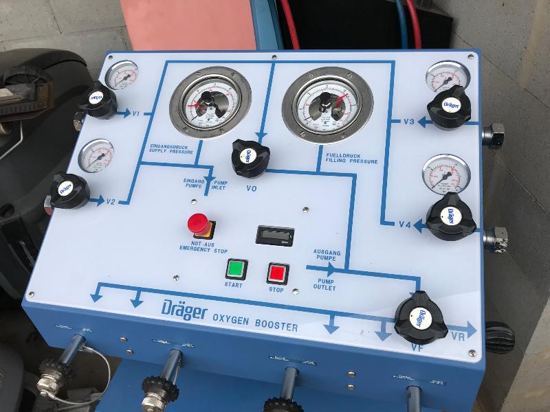 Tauchkompressor Hochdruck-Umfüllpumpe Dräger Oxygen Booster DOB 200 Baujahr 2009