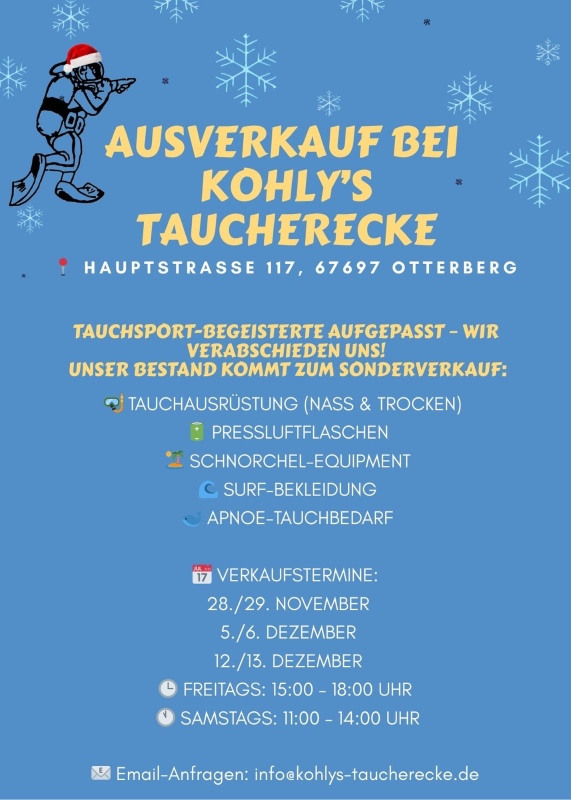 Firmenkauf Ausverkauf Taucherladen