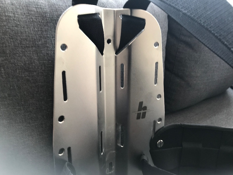 Dive Gear DIR stainless steel backplate with harness and Tecline weight pockets 