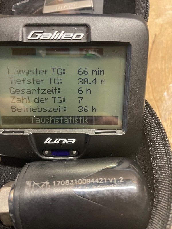 Tauchcomputer/Uhr Scubapro / Uwatec Galileo Luna mit Sender nur 7TG!