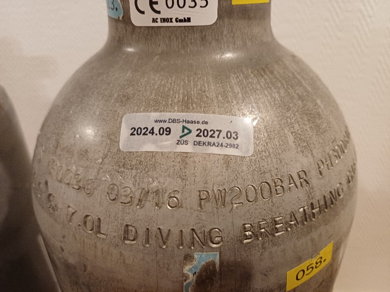 Tanks/Weight 7l aluminium bottles