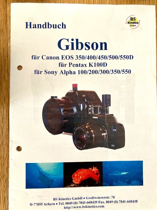 Photo/Video BS Kinetics Gibson Underwater Photography Carbon Kit Canon 550 EF-S 10-22