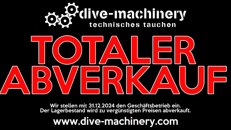 Tauchausrüstung Totaler Abverkauf - Schliessung dive-machinery mit 31.12.2024