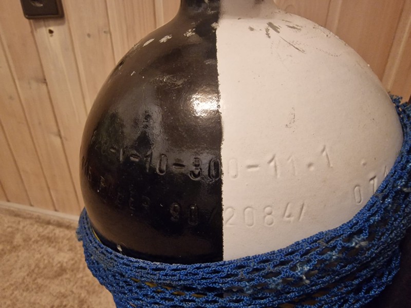 Tauchflasche/Blei Tauchflasche 11.1 (?) l. Alu mit Tragesystem und Reserveschaltung 100€