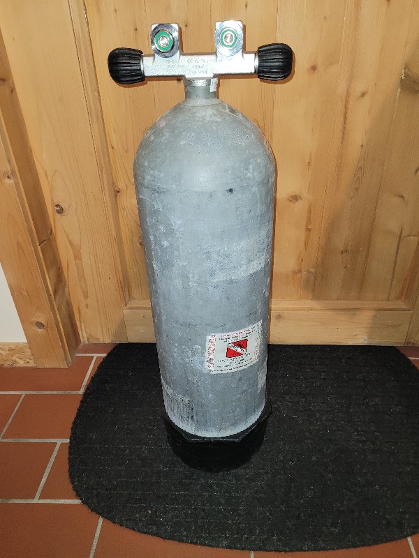 Tauchflasche/Blei PST 12 Liter Stahl DOT m. Doppelventil CE
