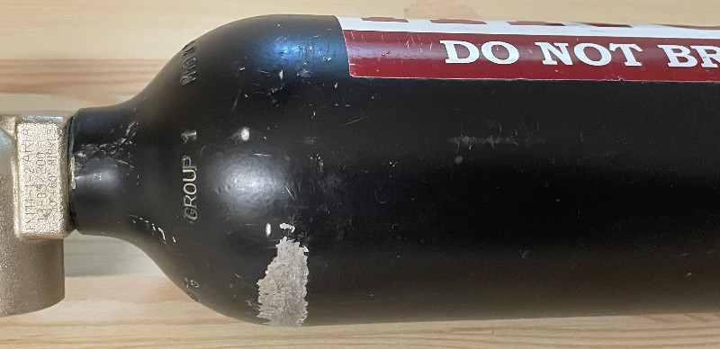 Tauchausrüstung 0,75L Aluminium Argon Flasche