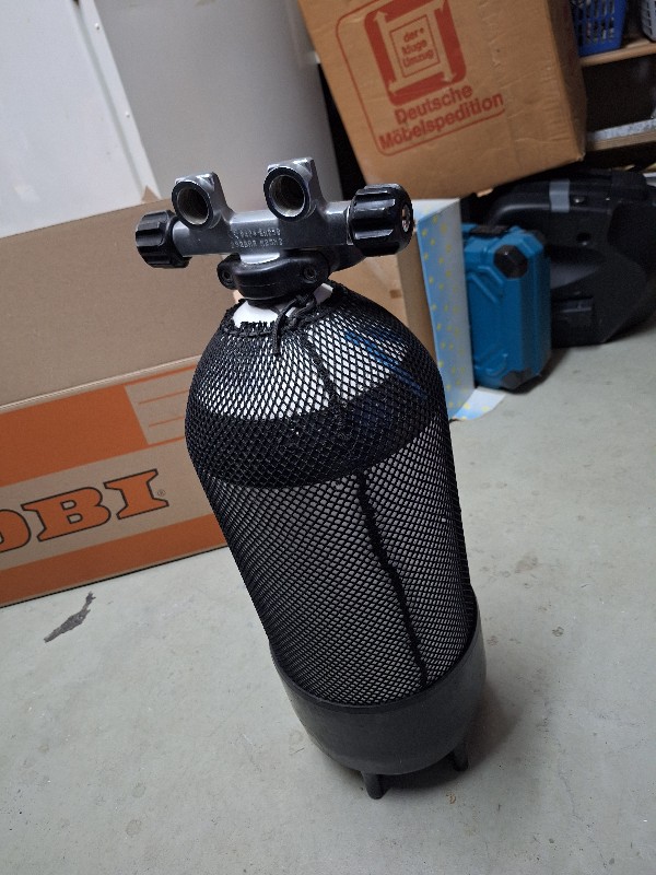 Tauchflasche/Blei 10l-Stahlflasche mit Doppelanschluss